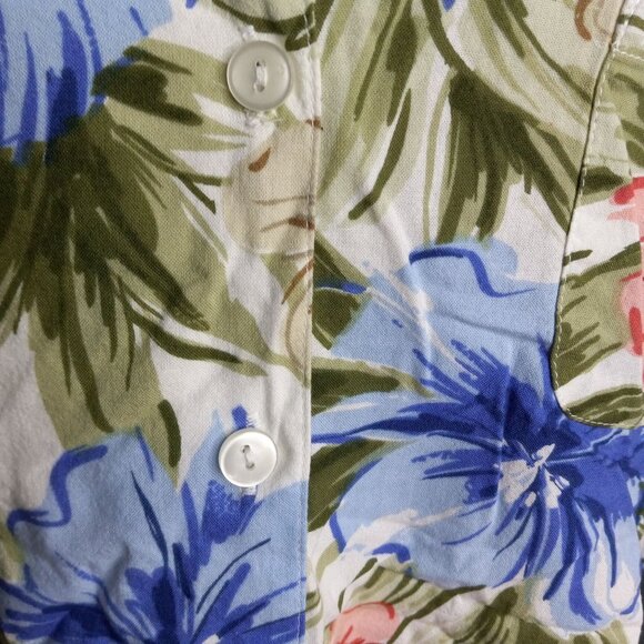Cathy Daniels Size 3X Blouse Top Womens Floral Button Front Blue Floral Hi Low - Picture 8 of 8